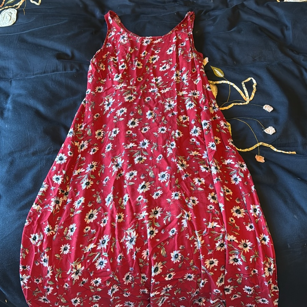 Floral Red Dress